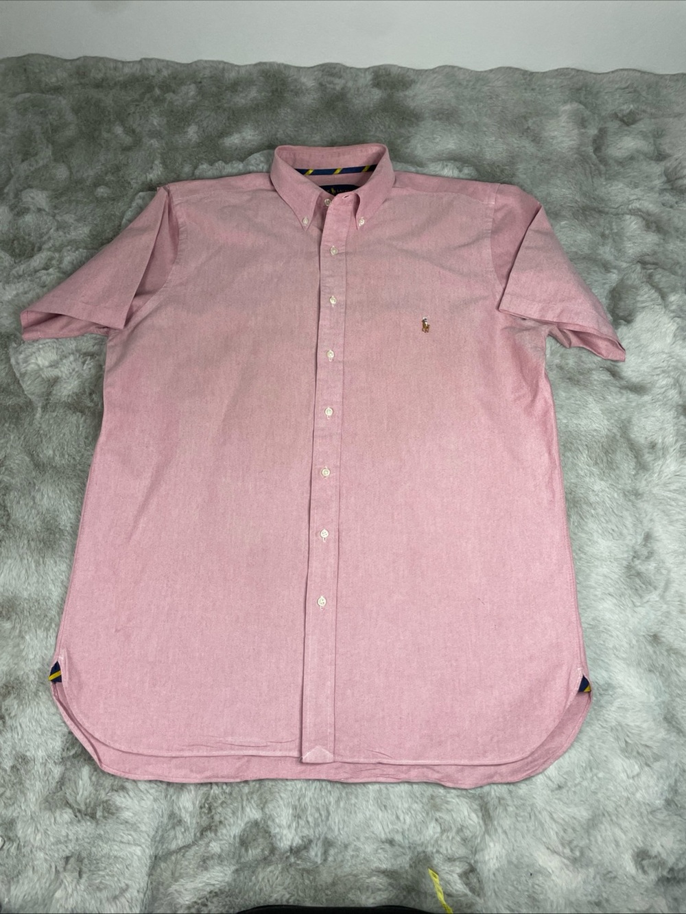 Ralph Lauren Light Pink Short Sleeve Button-Down Shirt-0232